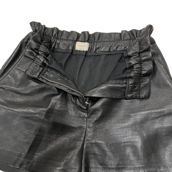 Wilfred Black Faux Leather Shorts, Pockets, Black, 4 - Picture 6 of 9